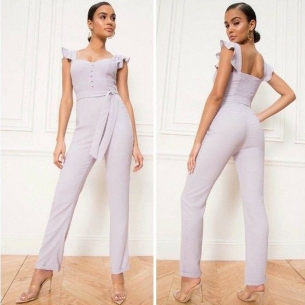Superdown Revolve Gloria Flutter Lilac Jumpsuit